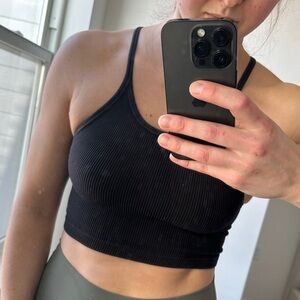 FP Movement by Free People Black Ribbed Tank Top